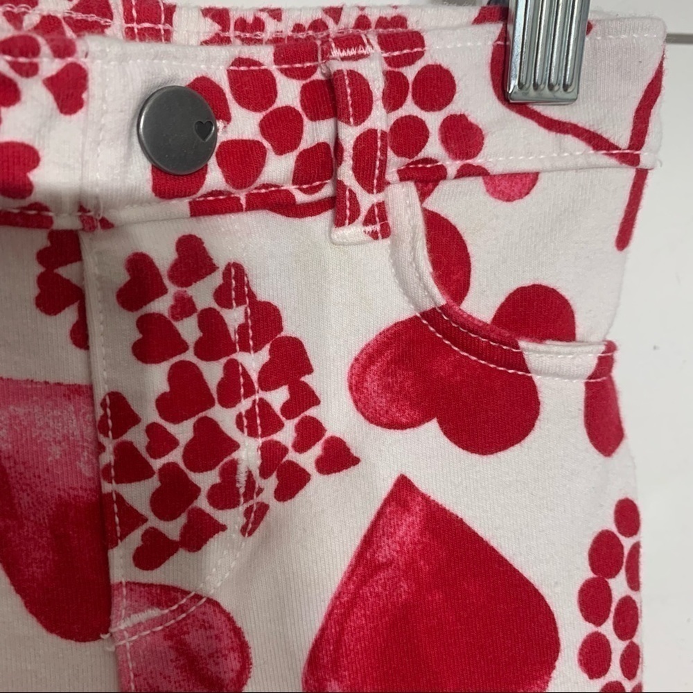 The children’s Place heart print red and white pull on style legging girls 4T - Picture 3 of 5